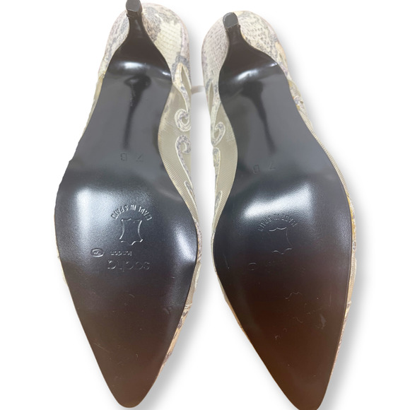 Vintage 1980's Stephanie of London Snakeskin Cut Out Heels/Shoes Size 7B - Picture 4 of 5